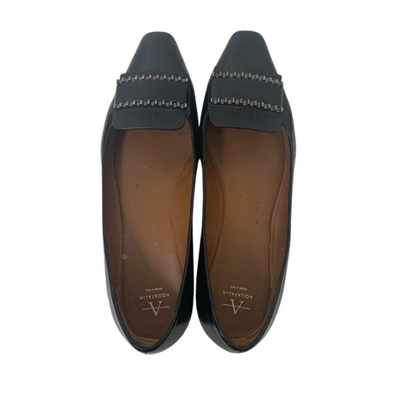 Aquatalia Monica Naplak Flats in Black Patent Leather Size 9 - Picture 1 of 8